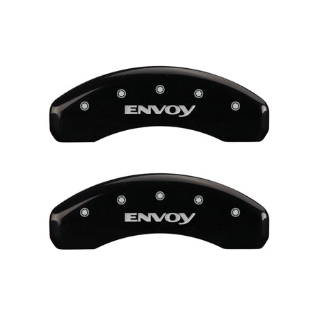 MGP 4 Caliper Covers Engraved Front & Rear Envoy Black finish silver ch