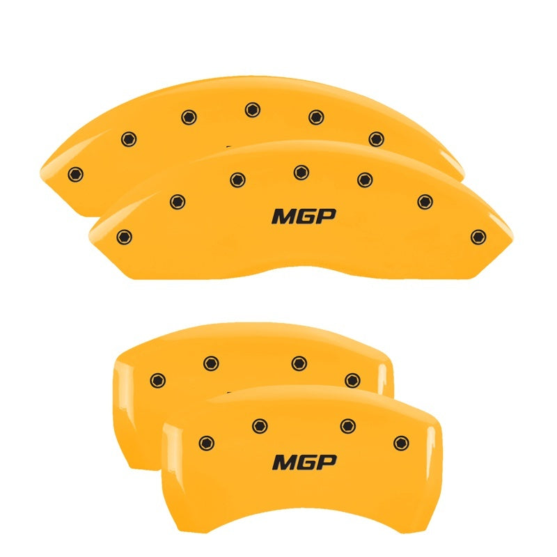 MGP 4 Caliper Covers Engraved Front & Rear Pontiac Yellow Finish Black Char 2010 Pontiac G6