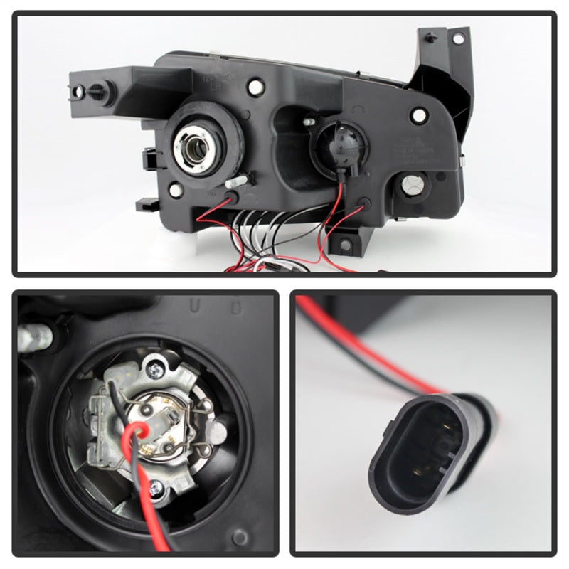 Phares de projecteur Spyder Dodge Charger 06-10 Halogène-LED Halo LED Blk Smke PRO-YD-DCH05-LED-BSM