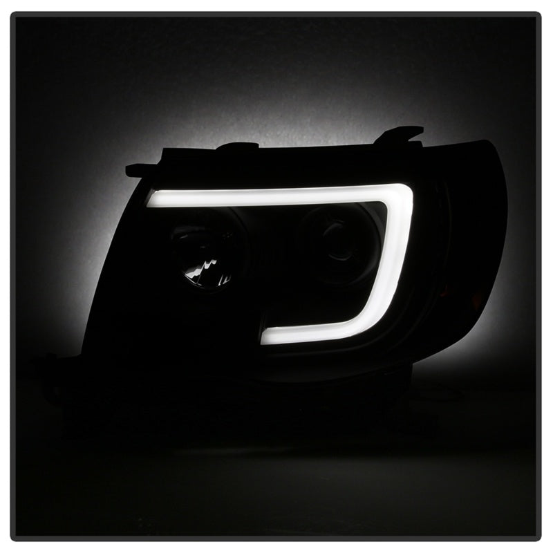 Phares Spyder 05-11 Toyota Tacoma Ver 2 Proj - Barre lumineuse DRL - Fumée noire PRO-YD-TT05V2-LB-BSM