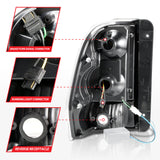 Feux arrière à LED ANZO 2002-2009 Chevrolet Trailblazer avec barre lumineuse, boîtier noir, lentille transparente