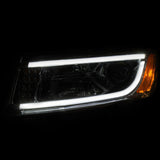 Phares de projecteur ANZO 2014-2015 Jeep Grand Cherokee avec design de style planche chromé