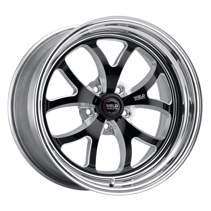 Roue noire Weld S76 18x8 / 5x4,75 BP / 5,1 po BS (plaquette haute) - Sans verrou de talon