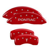 Couvre-étriers MGP 4 gravés avant Pontiac arrière Arrow Red Finish Silver Char 04 Pontiac Bonneville