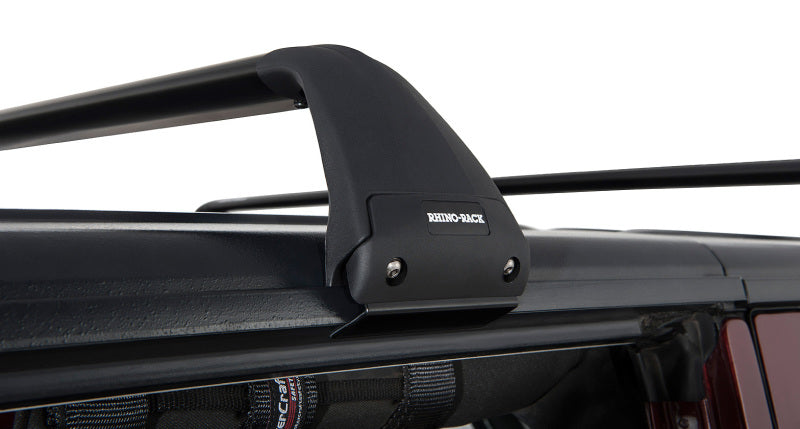 Barres de toit Rhino-Rack 07-22 pour Jeep Wrangler JK/JL 4 portes Hard Top Vortex SG 2 barres - Noir