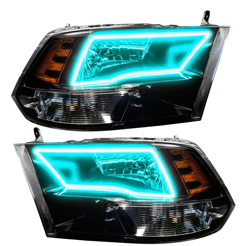 Oracle 09-17 RAM 1500 TRX Quad Pre-Assembled Headlights Blk Housing - w/ BC1 Cntrl