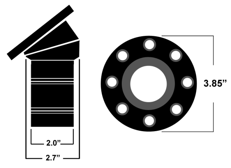 Bouchon de réservoir verrouillable Ridetech 67-68 Camaro (anodisé transparent)