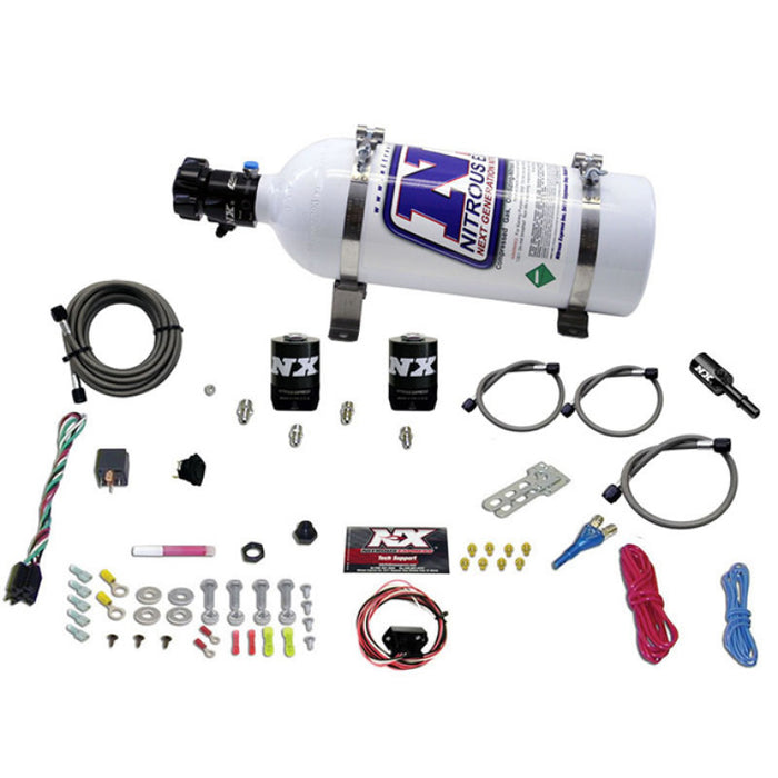 Kit d'azote à buse unique Coyote pour Ford Mustang GT 5,0 L 11-15 Nitrous Express (35-150 CV) avec bouteille de 5 lb