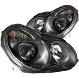 Phares de projecteur ANZO 2001-2007 Mercedes Benz Classe C W203 Noir