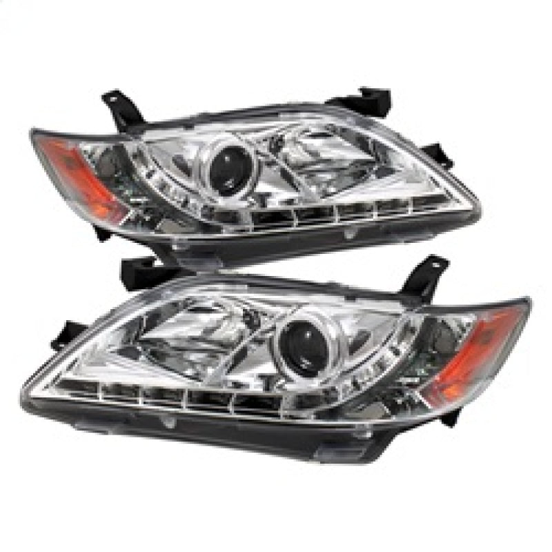 Phares de projecteur Spyder Toyota Camry 07-09 DRL Chrome High H1 Low H7 PRO-YD-TCAM07-DRL-C
