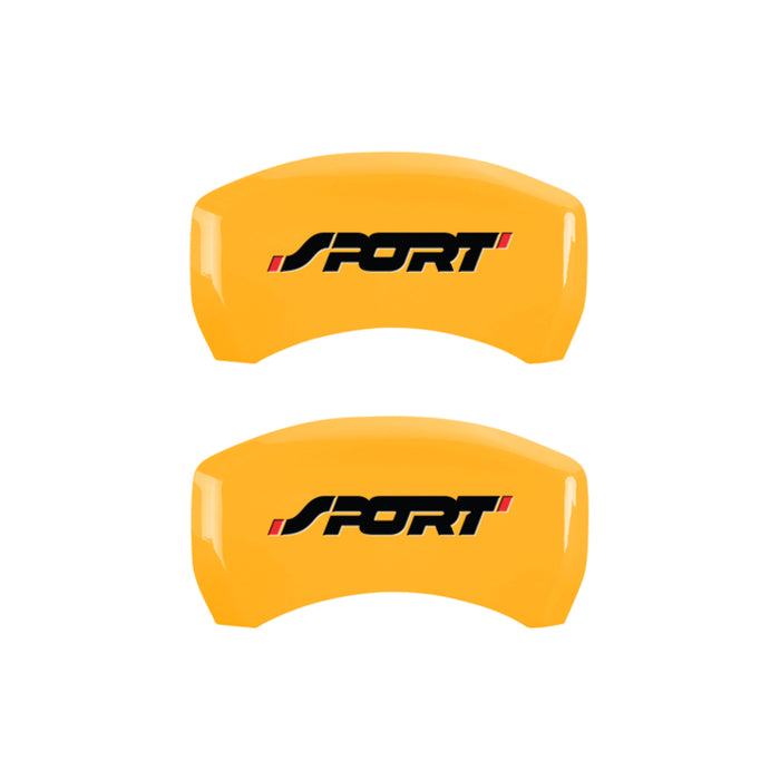 MGP 4 Caliper Covers Engraved Front & Rear No bolts/Sport Yellow finish black ch