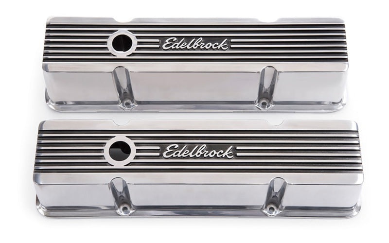 Couvercle de soupape Edelbrock Elite II Series Chevrolet 1959-1986 262-400 CI V8 Tall Poli