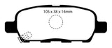 Plaquettes de frein arrière Redstuff EBC 08-13 Infiniti EX35 3.5
