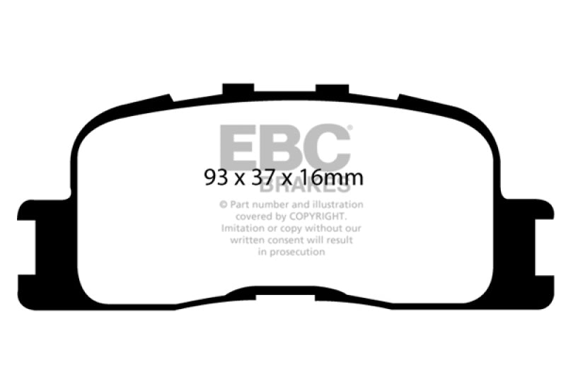 Plaquettes de frein arrière EBC Greenstuff pour Toyota Highlander 2.4 2WD 00-03