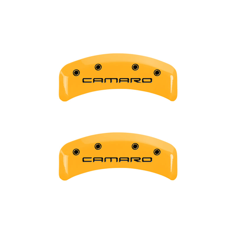 MGP 4 Caliper Covers Engraved F & R Gen 4/Camaro Yellow Finish Black Char 1997 Chevrolet Camaro