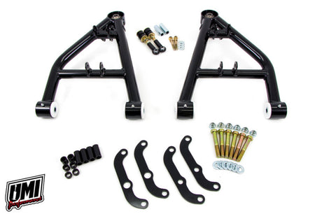 Bras avant inférieurs tubulaires UMI Performance 64-72 GM A-Body, joint à rotule d'angle max.
