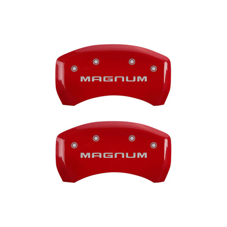Couvre-étriers MGP 4 gravés avant et arrière finition rouge Magnum argent ch