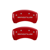 Couvre-étriers MGP 4 gravés avant et arrière finition rouge Magnum argent ch