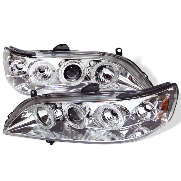 Phares de projecteur Spyder Honda Accord 98-02 1 pièce LED Halo Amber Reflctr Chrm PRO-YD-HA98-AM-C