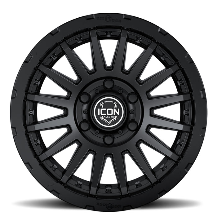 Roue ICON Recon Pro 17x8,5 5 x 150 25 mm Offset 5,75 pouces BS Noir satiné