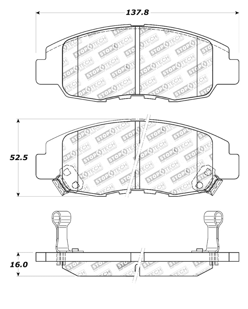 StopTech Street Touring 98-02 Honda Accord Coupé/Berline Plaquettes de frein avant