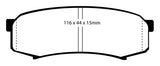 Plaquettes de frein arrière EBC 10+ Lexus GX460 4.6 Greenstuff