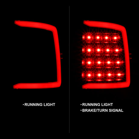 Feu arrière à LED ANZO 2009-2018 Dodge Ram 1500 style planche noir avec lentille fumée