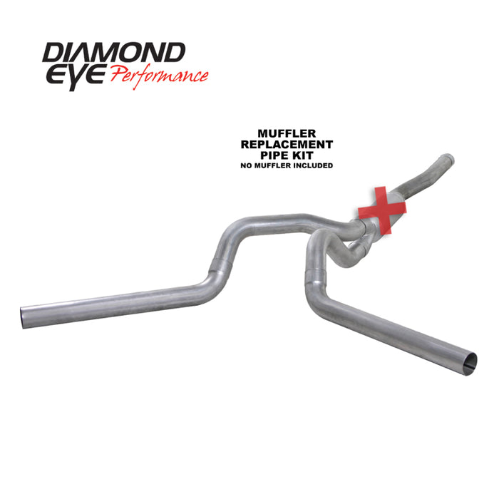 KIT Diamond Eye 4 po CB MFLR TUYAU DE REMPLACEMENT DOUBLE AL : 2006-2007.5 CHEVY/GMC 6,6 L 2500/3500