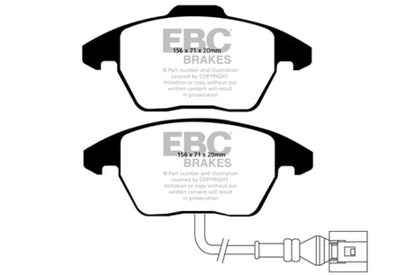 Plaquettes de frein avant Yellowstuff EBC 06-13 Audi A3 2.0 Turbo (étrier arrière Girling)