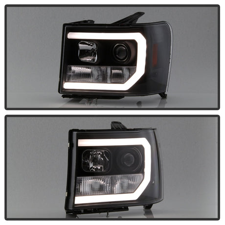 Phares de projecteur Spyder GMC Sierra 1500/2500/3500 07-13 V2 - Noir PRO-YD-GS07V2-LBDRL-BK