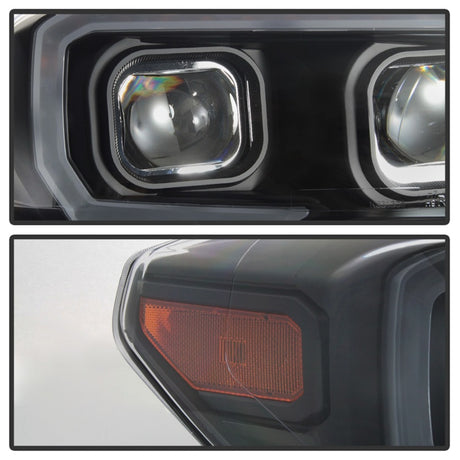 Phares de projecteur à barre lumineuse DRL xTune pour Toyota Tacoma 16-18 - Noir PRO-JH-TTA16-LBDRL-BK