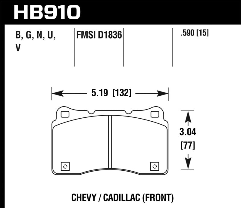 Plaquettes de frein avant Hawk 15-16 Cadillac XTS / Chevrolet Corvette DTC-60