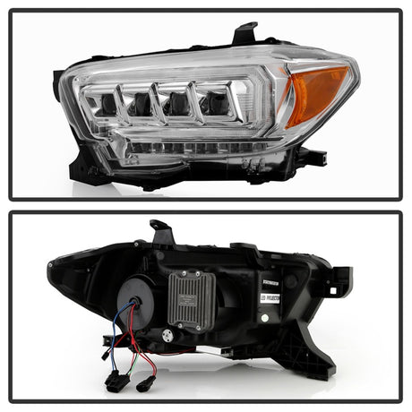 Phares à DEL haute puissance Spyder 16-20 Toyota Tacoma, modèle halogène uniquement - Chrome PRO-YD-TT16HALAP-C