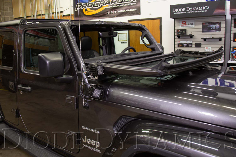 Kit de support de montage LED pour capot de Jeep JL Wrangler/Gladiator 18-21 de Diode Dynamics