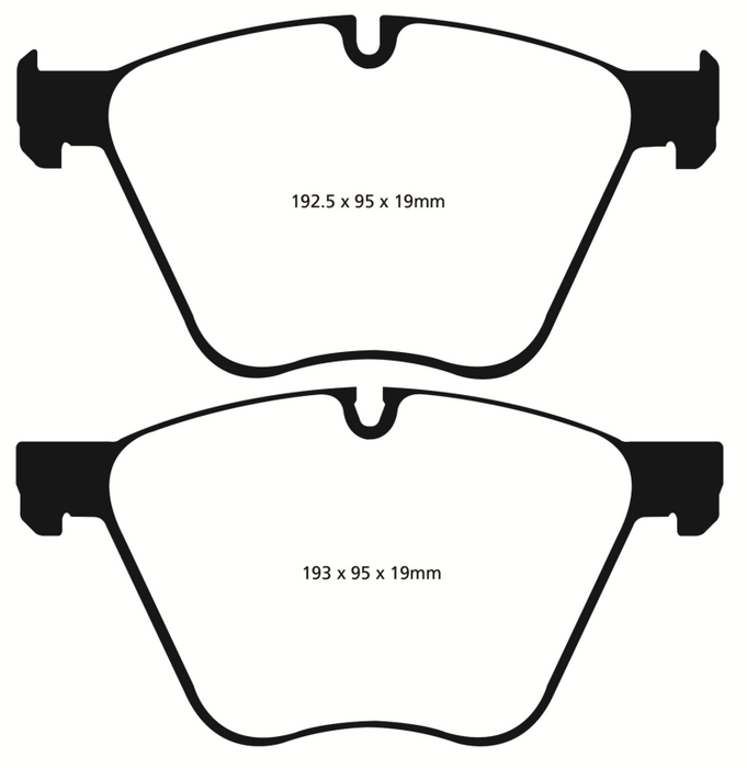 Plaquettes de frein avant EBC 10-15 pour BMW X6 4.4 Twin Turbo Hybrid Yellowstuff