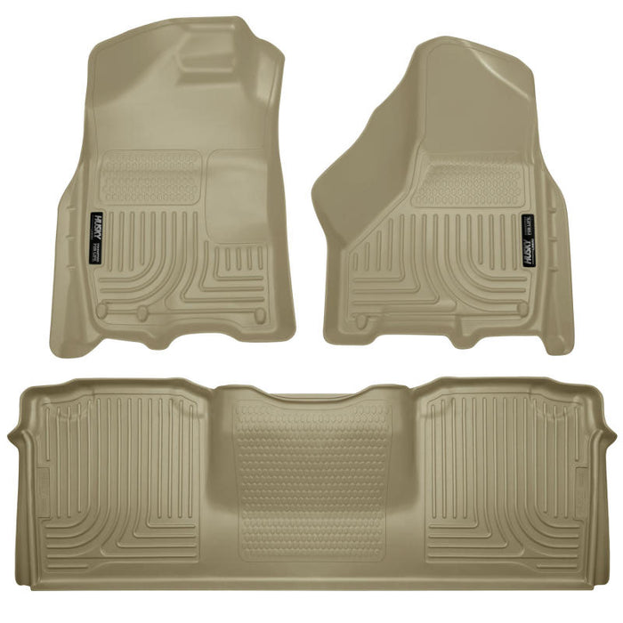 Revêtements de sol Husky Liners 10-12 Dodge Ram 2500/3500 Mega Cab WeatherBeater Combo Tan