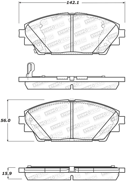 StopTech 14-18 Mazda 3 Street Performance Plaquettes de frein avant