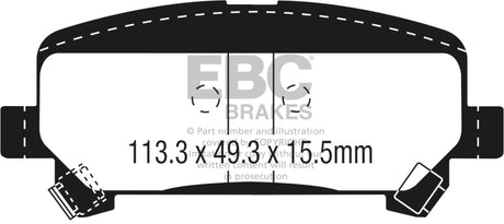 Plaquettes de frein arrière EBC 15+ Chevrolet Colorado 2.5 Ultimax2