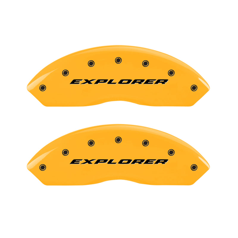 MGP 4 Caliper Covers Engraved Front & Rear Explorer Yellow Finish Black Char 2006 Ford Explorer