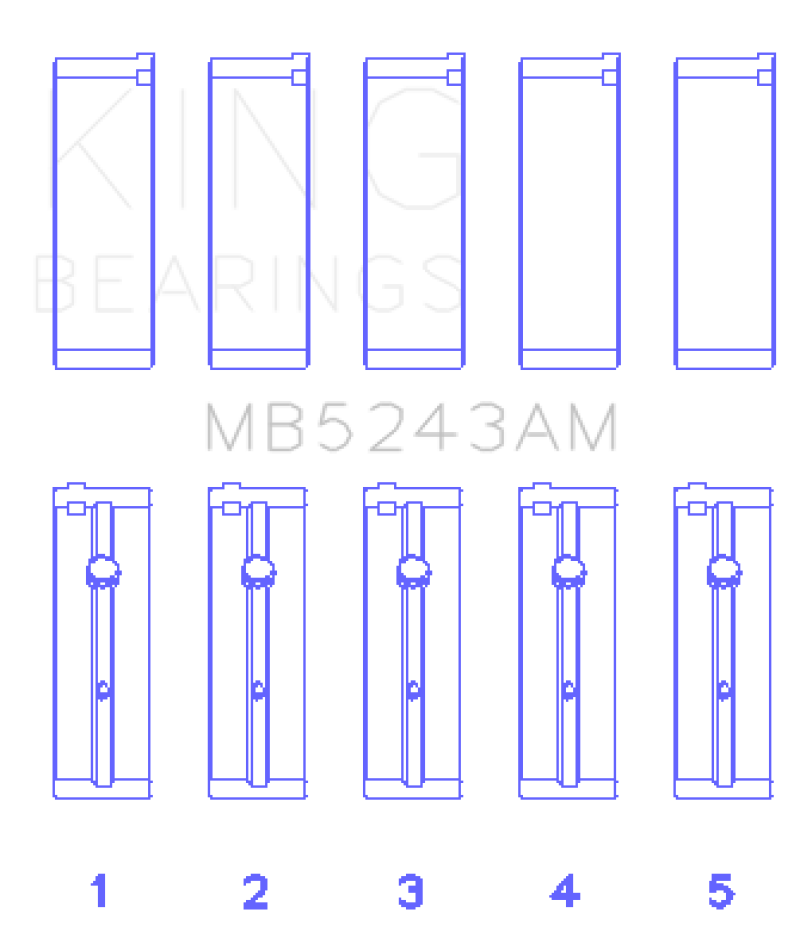 Ensemble de roulements principaux hautes performances King Nissan SR20DE (taille 0,25 mm)