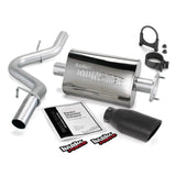 Système d'échappement Banks Power 04-06 Jeep 4.0L Wrangler Monster - Échappement simple SS avec embout noir