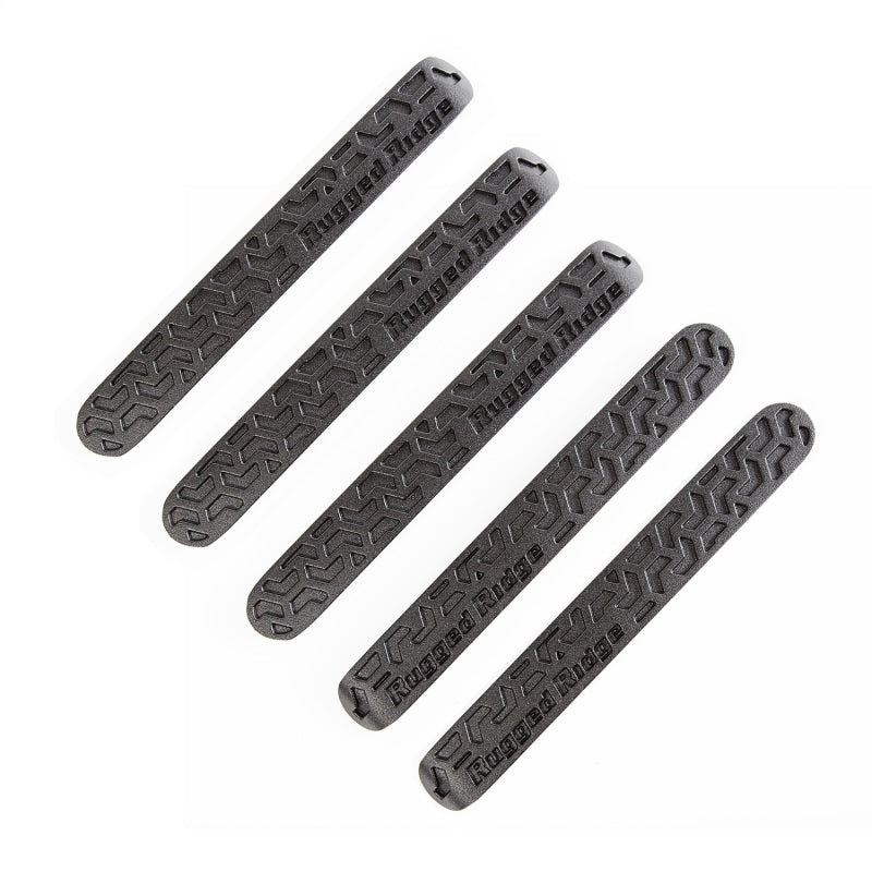 Inserts de poignée de porte Rugged Ridge Elite, bande de roulement noire, 4 portes 07-18 Jeep Wrangler JK