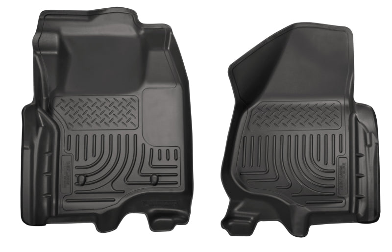 Revêtements de sol noirs Husky Liners 11-12 pour Ford Super Duty Crew et Extended Cab WeatherBeater Front Row