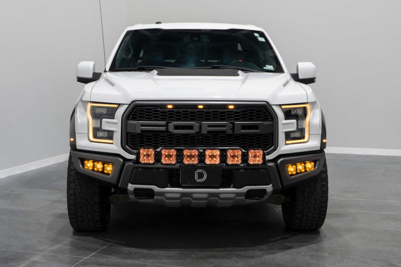 Diode Dynamics 17-20 Ford Raptor SS5 Grille CrossLink Lightbar Kit - Yellow Pro Combo