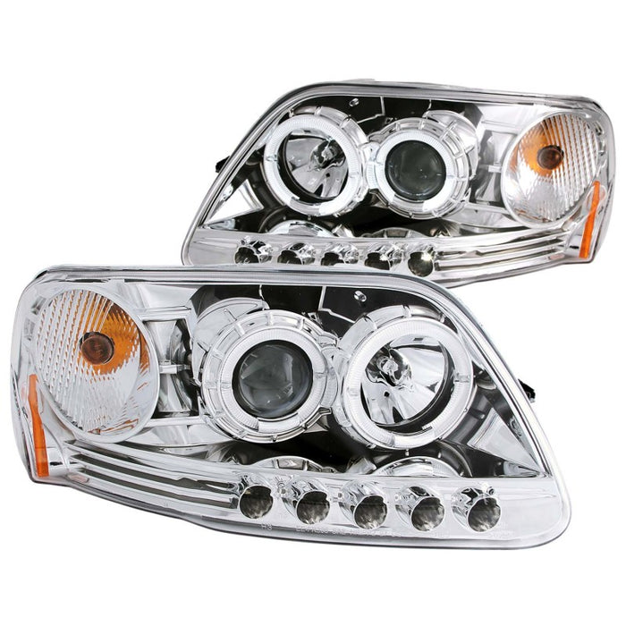 Phares de projecteur ANZO 1997.5-2003 Ford F-150 avec halo et LED chromés 1 pièce