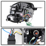 Phares de projecteur Spyder Mini Cooper 2007-2012 Modèle halogène uniquement - DRL Noir PRO-YD-MC07-DRL-BK