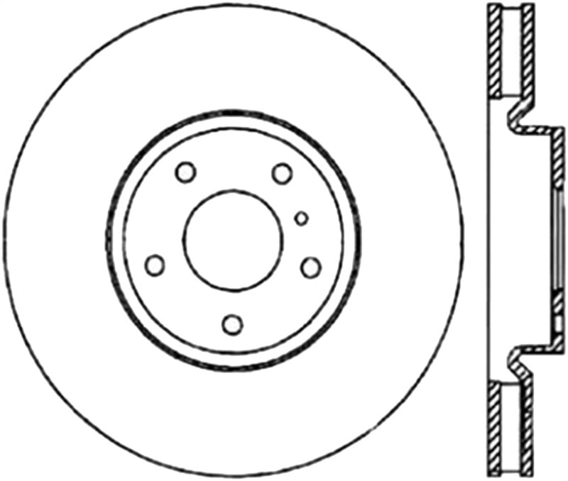 Disque de frein avant gauche rainuré et percé StopTech 03-04 Infiniti G35/03-08 NIssan 350z Cryo (avec Brembo)