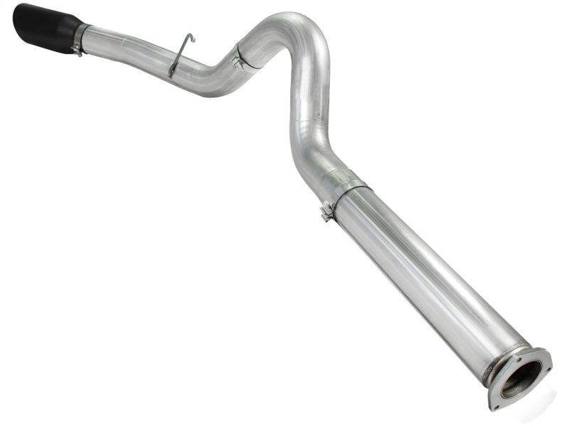 aFe Atlas 5in DPF-Back Aluminized Steel Exh Sys Ford Diesel Trucks 11-14 v8-6.7L td wrinkled blk tip