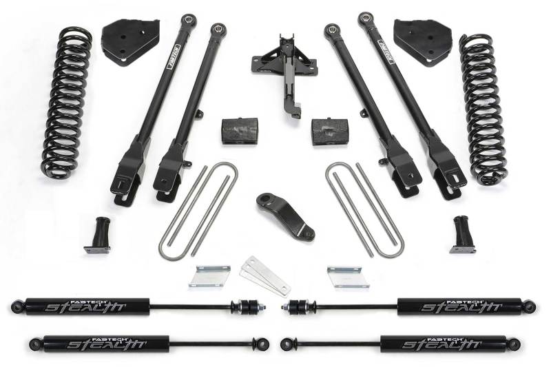 Système Fabtech 17-21 Ford F250/F350 4WD à essence 4 pouces 4Link avec bobines et Stealth