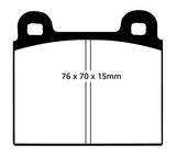 Plaquettes de frein avant EBC 70-75 Alfa Romeo Montréal 2.6 Redstuff